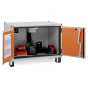 small basic cemo lockex with both side doors open showing the inside storage space and contents