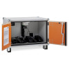 small basic cemo lockex with open orange doors showing interior from an angled view