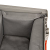 Close-up of the grey lining inside the battery fire protection box showing protective cushioning