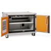 Cep85F Premium Small Cemo Lockex Cabinet showing angled doors open and empty interior with shelf and feet visible