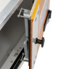 Close-up of the door mechanism on the Cep85F Premium Small Cemo Lockex Cabinet Feet showing springs and locking components