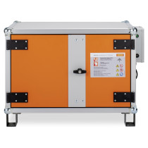 Premium small cemo lockex showing the front closed with an orange panel and central handle