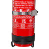 Close-up of the bottom of a Cfmm1L Ceasefire Multi Max L Ion Fire Extinguisher showing text and metal bracket