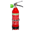 Red Cfmm1L Ceasefire Multi Max L Ion Fire Extinguisher 1L with black handle and green nozzle shown front with metal bracket