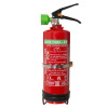 Cfmm2 Multimax 2L L Ion Fire Extinguisher front view showing red cylinder with green nozzle and attached bracket