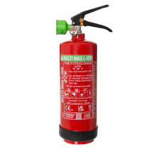 Red Cfmm2 Multimax 2L L Ion fire extinguisher with black handle and green nozzle shown from the front