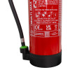 Red Cfmm9L Ceasefire Multi Max L Ion Fire Extinguisher 9L showing bottom with hose connection and safety labels