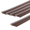 Close-up of several brown single surface mounted seal pack strips with a grey sealing edge visible