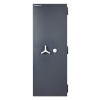 Front view of a chubbsafes duoguard 300 safe with a dark grey door and white handle and dial