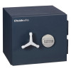 Angled view of a dark grey chubbsafes duoguard 40 safe with a silver handle and combination lock