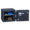 chubbsafes duoguard 40 safe with door open showing a blue box, watch, camera and jewellery inside
