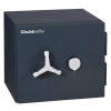 Chubbsafes duoguard 40 safe shown from an angled view with handle and lock on front panel