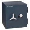 chubbsafes duoguard 60 safe showing front view with the angled guard lifted and keys in the lock