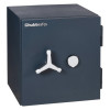 Chubbsafes duoguard 60 safe shown angled with handle and lock on the front panel