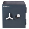 Chubbsafes duoguard 60 safe with front guard lifted showing the handle and lock mechanism