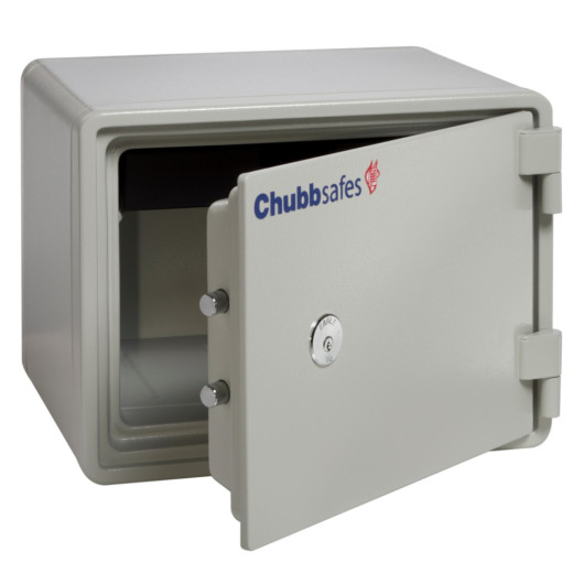 chubbsafes executive 15 safe with its door ajar showing the empty interior