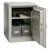 chubbsafes executive 40 safe with door open showing contents including camera, necklace, and storage boxes inside