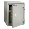 chubbsafes executive 40 safe with door ajar showing interior shelves and locking bolts