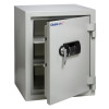 chubbsafes executive 65 safe with door ajar showing shelves inside