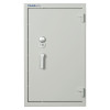 Front view of a straight Chubbsafes Forceguard Size1 safe with handle and lock visible