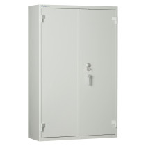 Chubbsafes ForceGuard Size4 shown from an angled view with closed double doors and locking mechanism visible