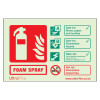 Image of the Csferl Foam Elec Safe Fire Extinguisher Sign Landscape Front showing fire extinguisher icon and safety information