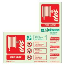 Image showing Csfhrl Csfhrp Fire Hose Signs Group with fire hose symbol and safety information in red and green colors