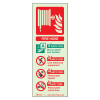 Image showing the Csfhrp Fire Hose Sign Portrait Front with a red fire hose icon and text on a pale background