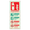 Image of the Csfrp Foam Fire Extinguisher Sign Portrait Front showing a fire extinguisher icon, flame symbol, and usage instructions