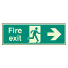 Fire Exit Sign - Arrow Right - Photoluminescent - Rigid Plastic 