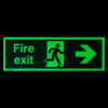 Fire Exit Sign Arrow Right Glow-in-the-Dark