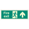Fire Exit Sign - Arrow Up - Photoluminescent - Rigid Plastic 