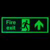 Fire Exit Sign Arrow Up Glow-in-the-Dark