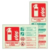 Image showing Csparl Csparp P50 Foam Fire Extinguisher Signs Group with fire extinguisher icon and usage instructions in red and green text