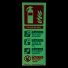p50 water mist id sign showing safety instructions and symbols glowing in the dark front view