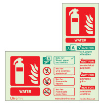 Image showing Cswrl Cswrp Water Fire Extinguisher Signs Group with fire extinguisher icon and safety instructions