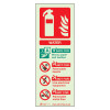 Image of the Cswrp Water Fire Extinguisher Sign Portrait Front showing extinguisher and flame symbols with usage instructions
