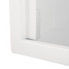 Close up of the door window on the arky led indoor defibrillator cabinet showing the edge and seal