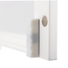Close up of the door magnet on the arky led indoor defibrillator cabinet showing the white plastic magnet housing and metal plate