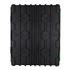 Back of the ultrafire green weatherproof first aid cabinet showing its black textured surface and ridged design