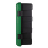 Side view of the ultrafire green weatherproof first aid cabinet showing its green and black casing and latch details