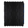 Back view of the ultrafire blue weatherproof personal protective equipment cabinet showing the exterior surface and hinges