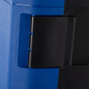 Closeup of the closed latch on the ultrafire blue weatherproof personal protective equipment cabinet