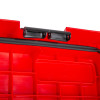 Close-up of the rubber seal on the edge of the ultrafire red storage bin lid