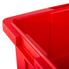 Close-up of the seal gap on the ultrafire red storage bin showing the edge and lid fitting area