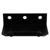 front view of decamed foot operated door opener in black with three fixing holes and serrated edge