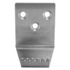 Front view of the stainless steel foot operated door opener showing the metal plate and attachment holes
