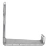 Side view of stainless steel foot operated door opener showing flat metal construction with small raised teeth on one edge