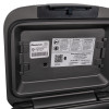 Inside of the lid of a sentrysafe fireproof waterproof a4 box paper digital media showing labels and warnings