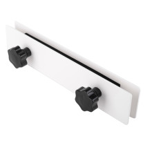 letterblox letterbox blanking plates shown at an angled back view with white panels and black screws